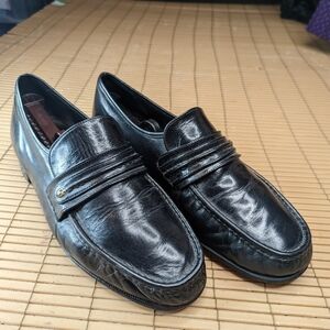 Florsheim Men's Loafer  Size 12 EEE Como Black Leather Dress Shoes